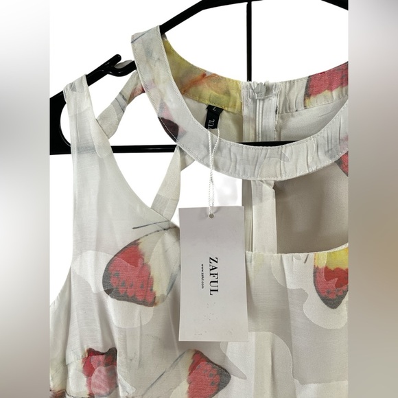 Zaful a-line red and white butterfly mini dress - Picture 2 of 3